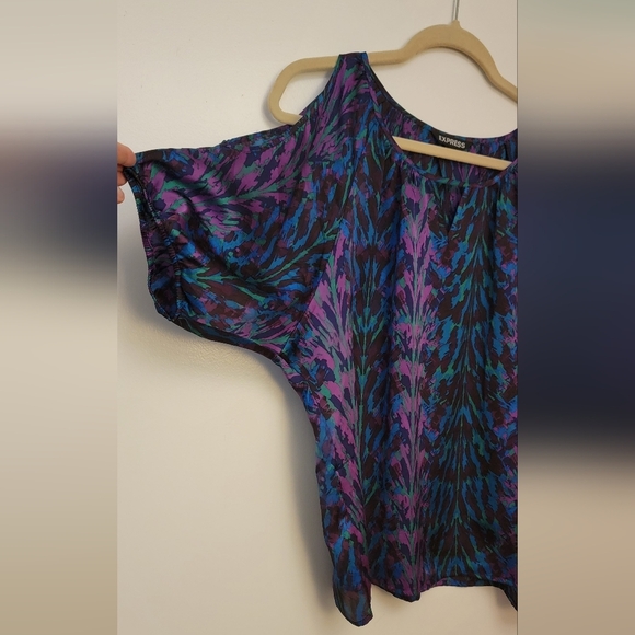 Express Purple and Blue Blouse - Picture 3 of 4